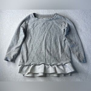 Crewcuts Gray Ruffle Hem Sweatshirt